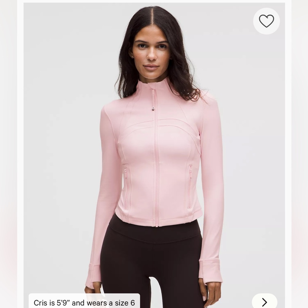 Lululemon NWT define cropped jacket nulu blissful pink